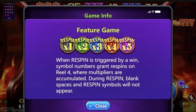 Hot Fire 777 - paglulunsad ng respins na may multiplier
